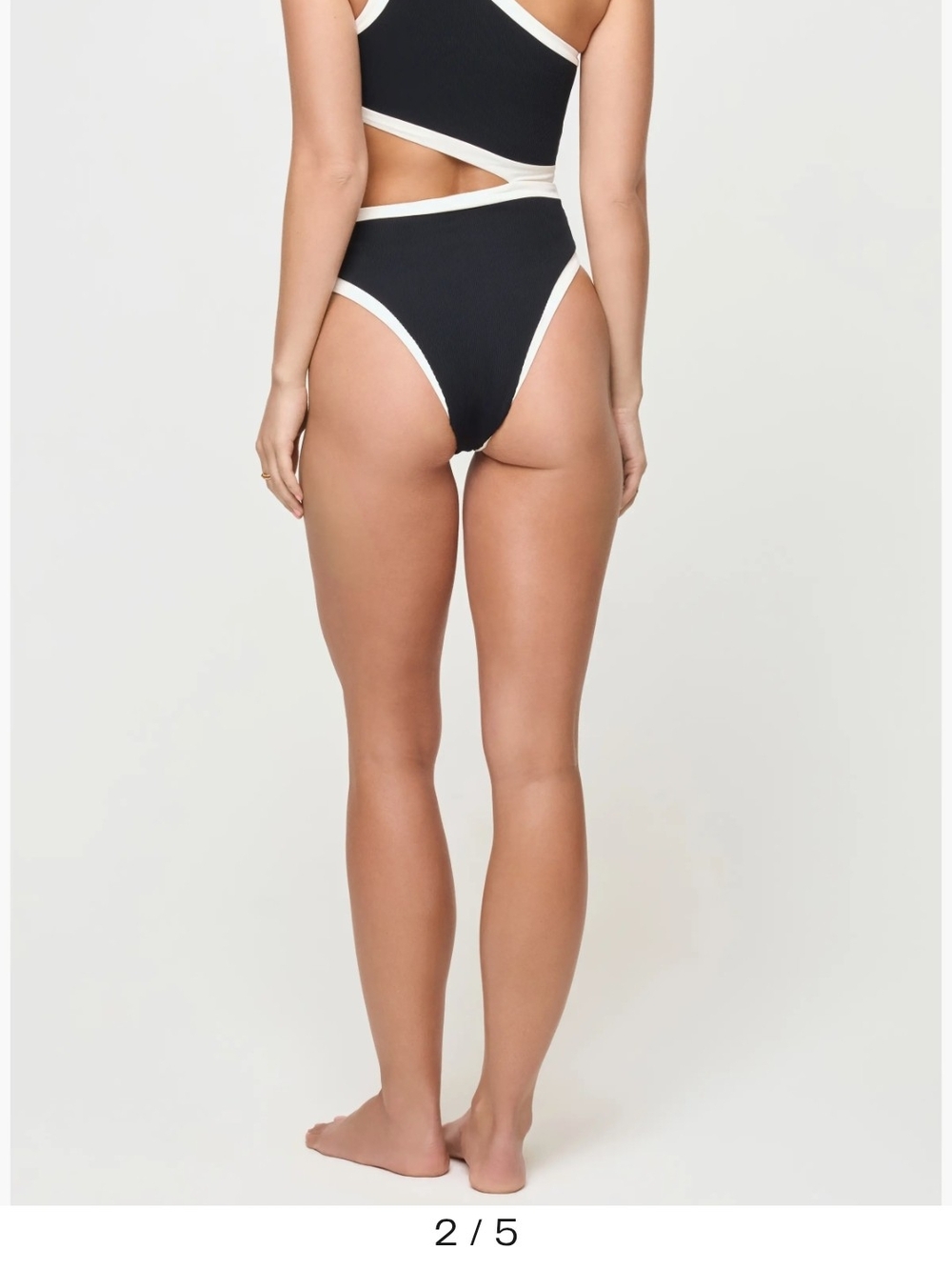 LSPACE Loren Cutout Rib & Jersey One-Piece Swimsuit - Picture 5 of 6